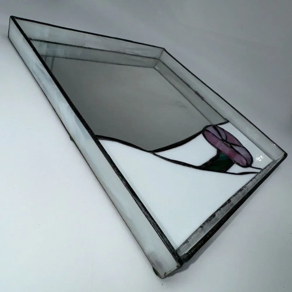 Handmade‎ Stained Glass Square Vanity Mirror Tray 10x10